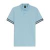 Mens Zone Stripe Cuffed Slim Polo Shirt