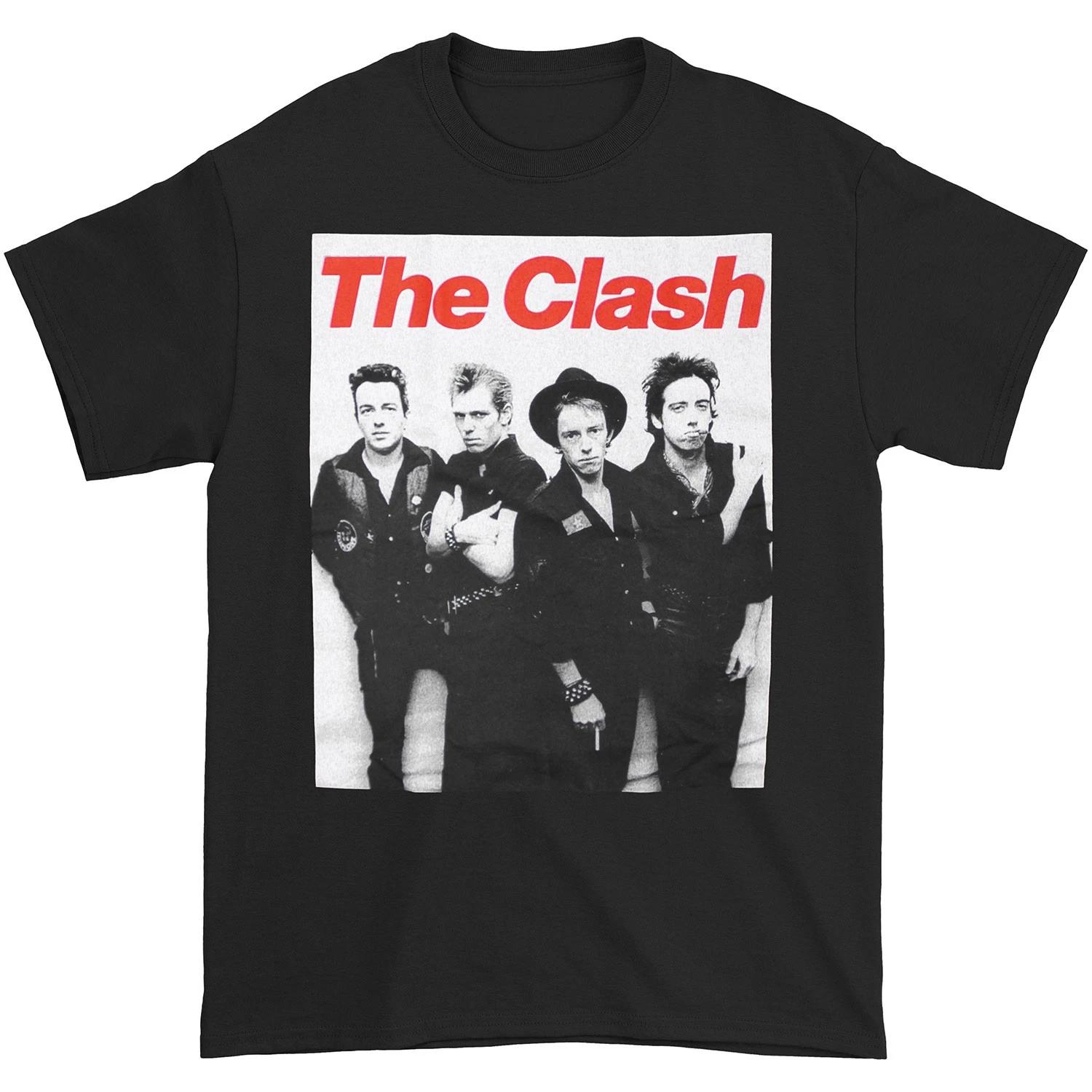 Men s Clash B&W Group Photo Slim Fit T-shirt Large Black XL