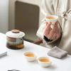 Travel Tea Set Kit 1 Teapot 3 Cups Portable Outdoor Camping Teapot and Tea Cup with Bag Teaware Sets Household Making Tea Tool