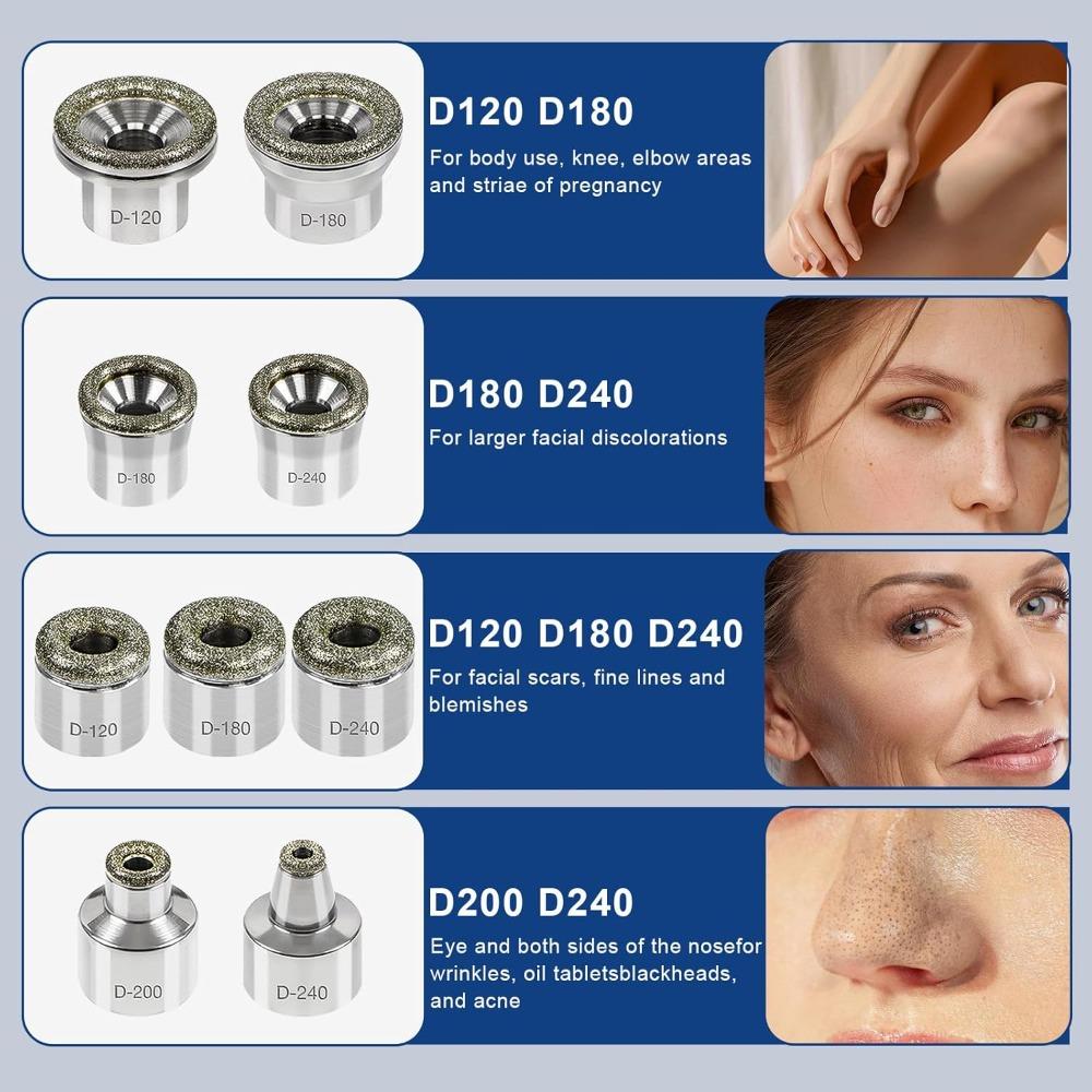 6-9 PCS Replacement Diamond Microdermabrasion Dermabrasion Tips Diamond Dermabrasion Head Exfoliator Facial Dermabrasion Tools