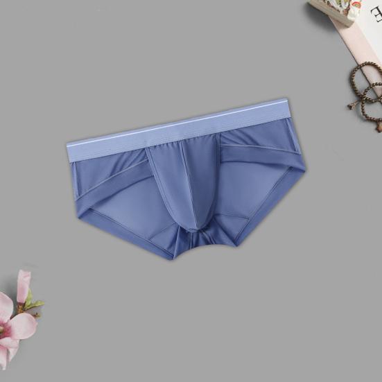 Men Briefs Summer 3D Pouch Solid Color Soft Sheer Breathable Comfortable Stretch Quick Drying Male Triangle Bikini Underwear