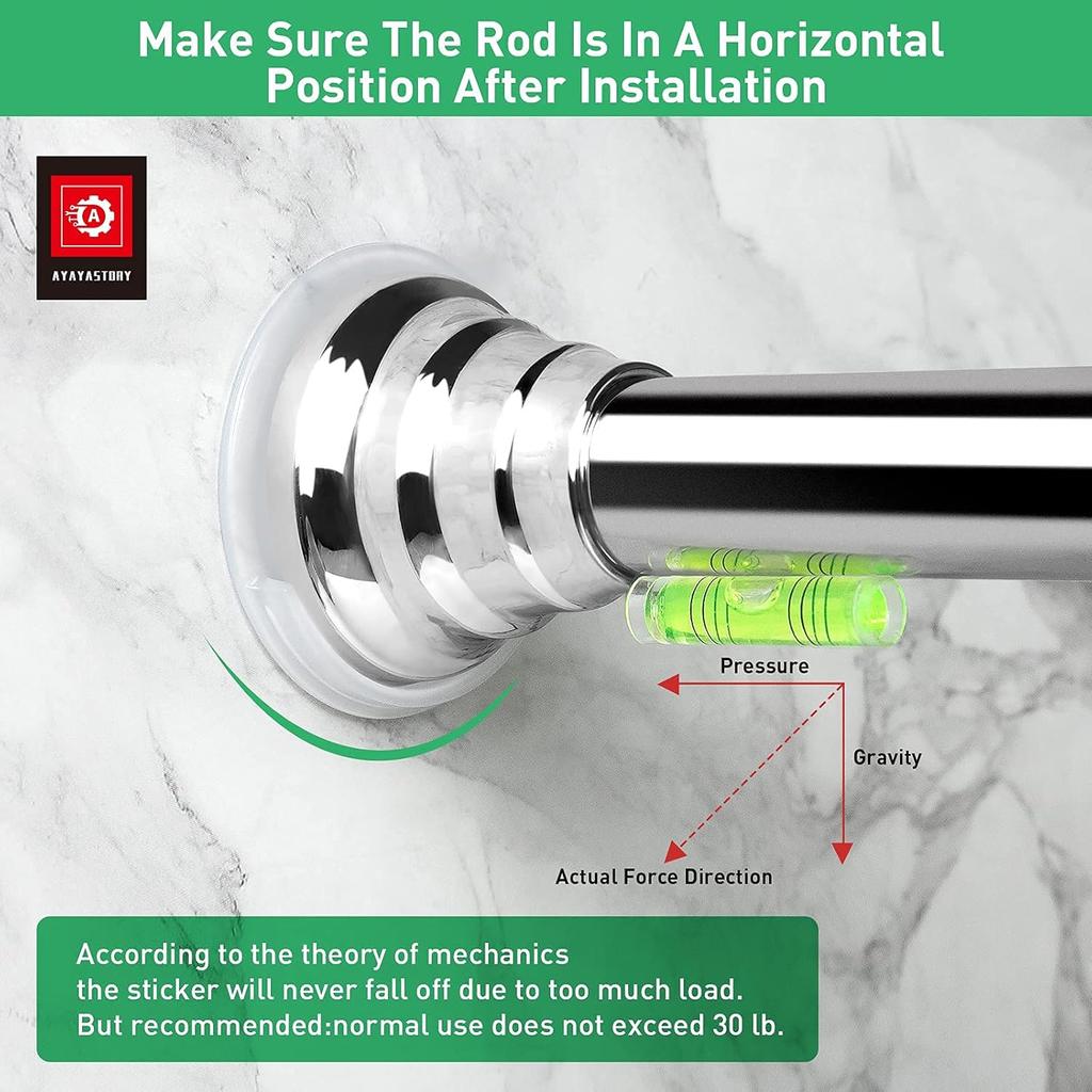 Adhesive Shower Curtain Rod Holder,No Slippage Wall Mount Retainer of Shower Rod for bathroom,Heavy Duty Tension Rod Brackets No Drilling(Shower