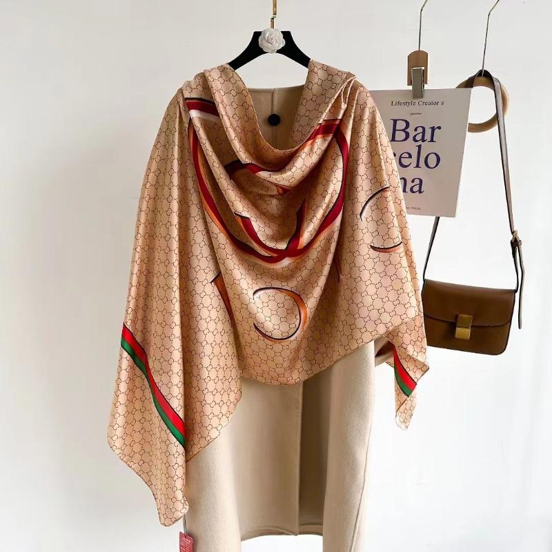 Neue Damenschals Frühling und Herbst zum Verschenken an Mütter im Alter Geschenk Schal dünne Abteilung aus Simulationsseide Gaze Schal Schal