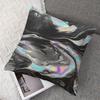 Black Fluid Square Jacquard Pillow Cover for Sofa Office Waist Cushion Cover Home Decorative Pillowcase