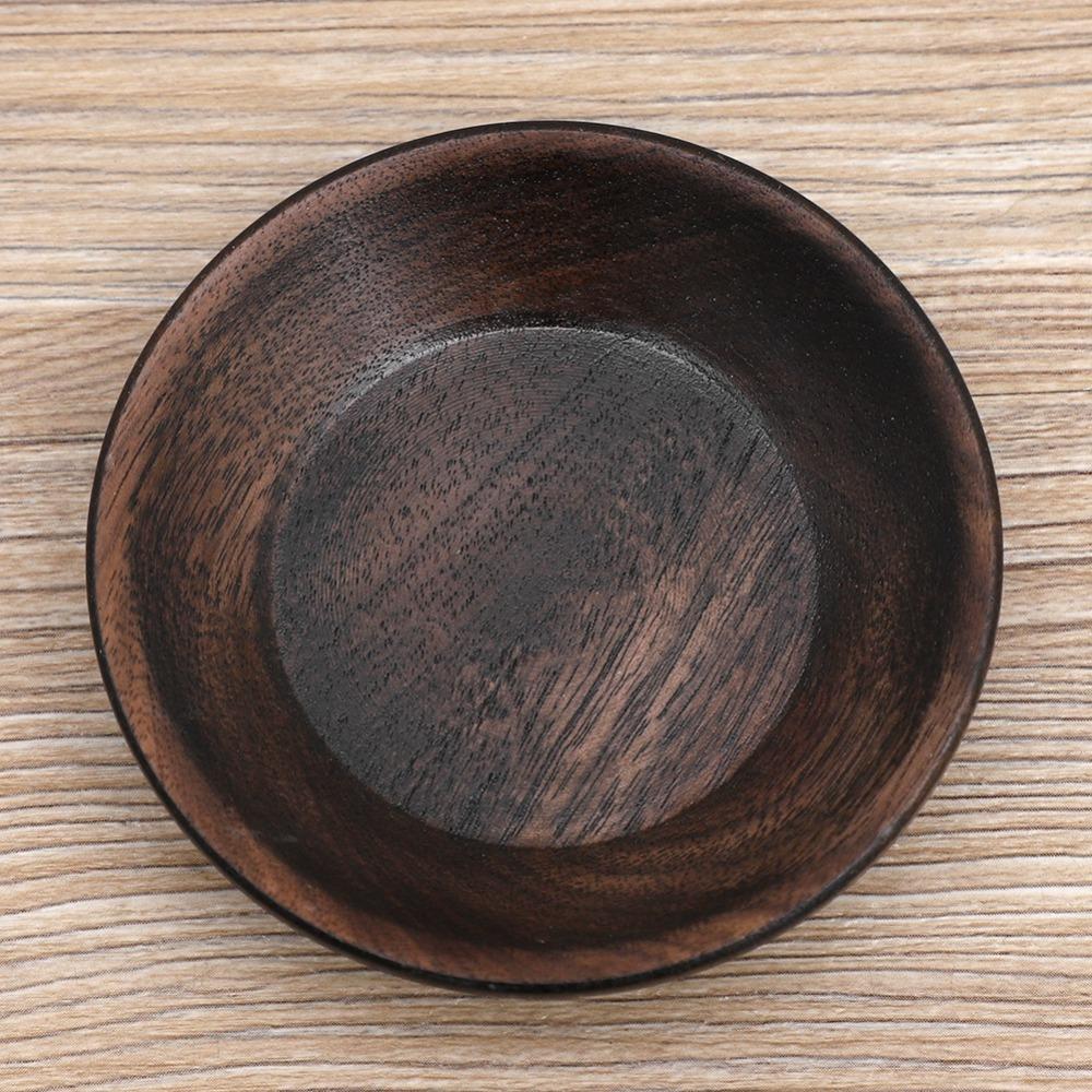 Round Surface Dessert Plate Wood Raw Serving Saucer Wipe Easily Household Plate Nut Storage