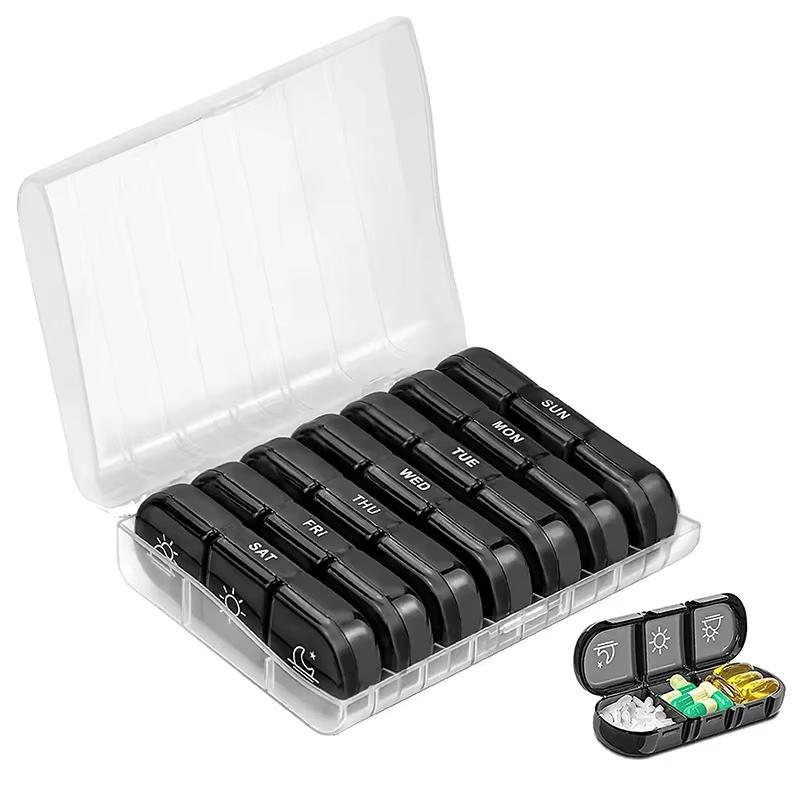 1 Stück Wöchentliche Pillendose Pillenbox 7 Tage Medikamenten Tablettenbox Tragbarer Reise Medikamenten Aufbewahrungsorganizer Geheime Fächer Pillendose
