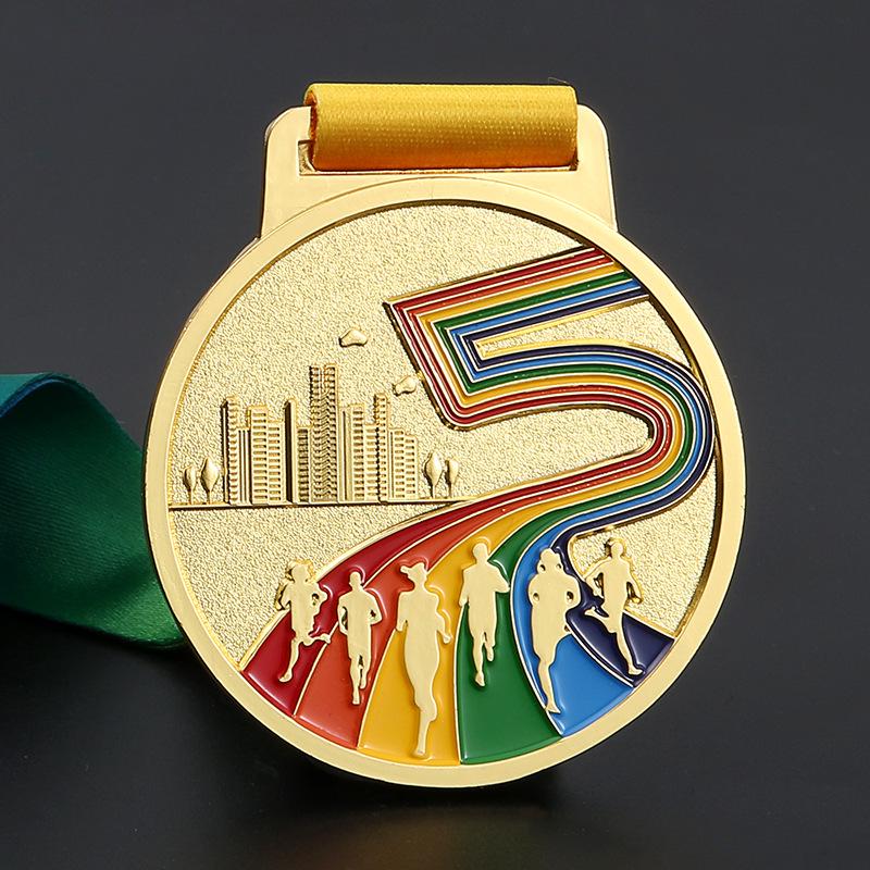 Custom Creative Marathon Sports Medal - Personalized Gold Commemorative Design Shengte 13
