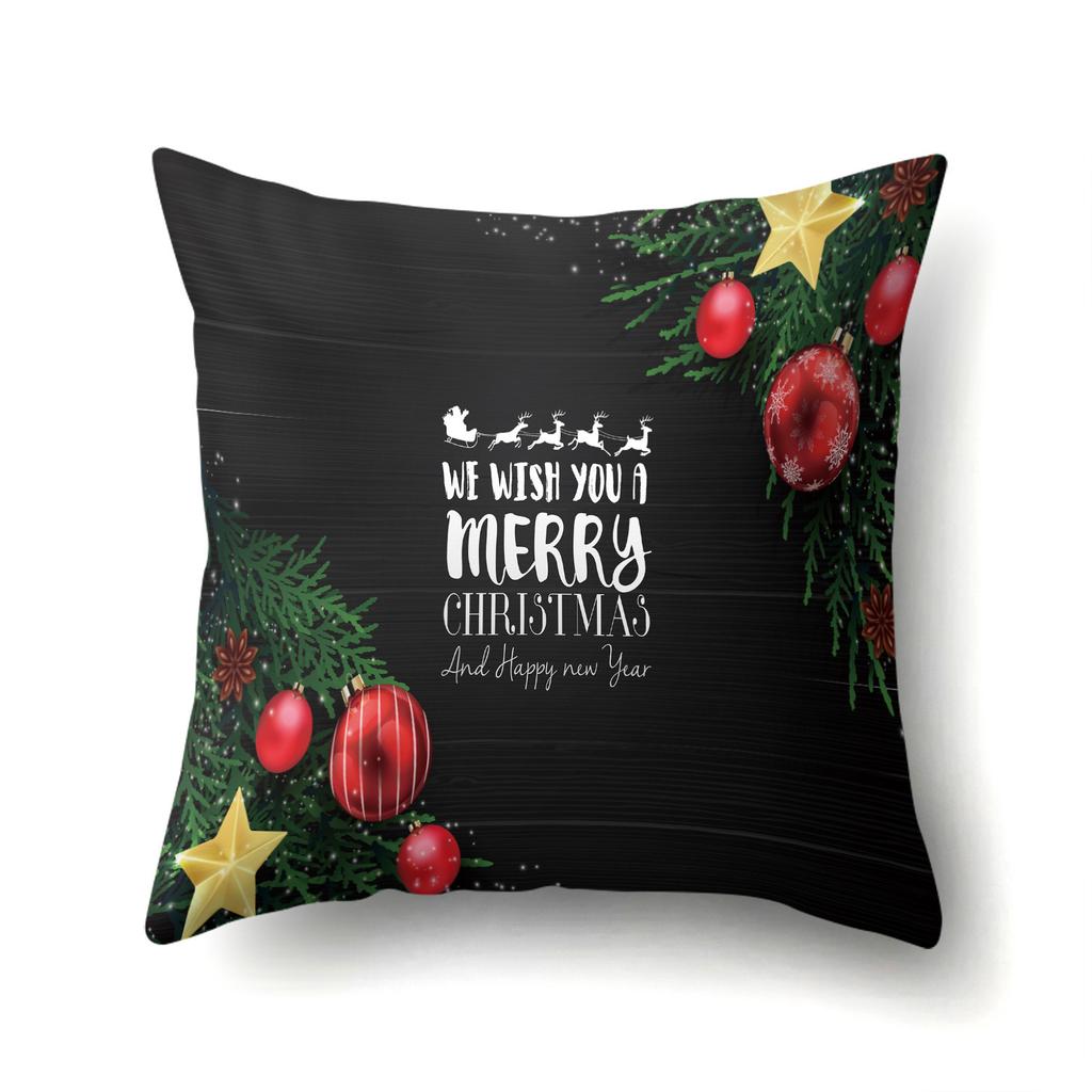 Christmas-Themed Patterns Throw Pillow Cover With Short Plush Print For Living Room Sofa Decoration Cushion Cover Pillow Covers