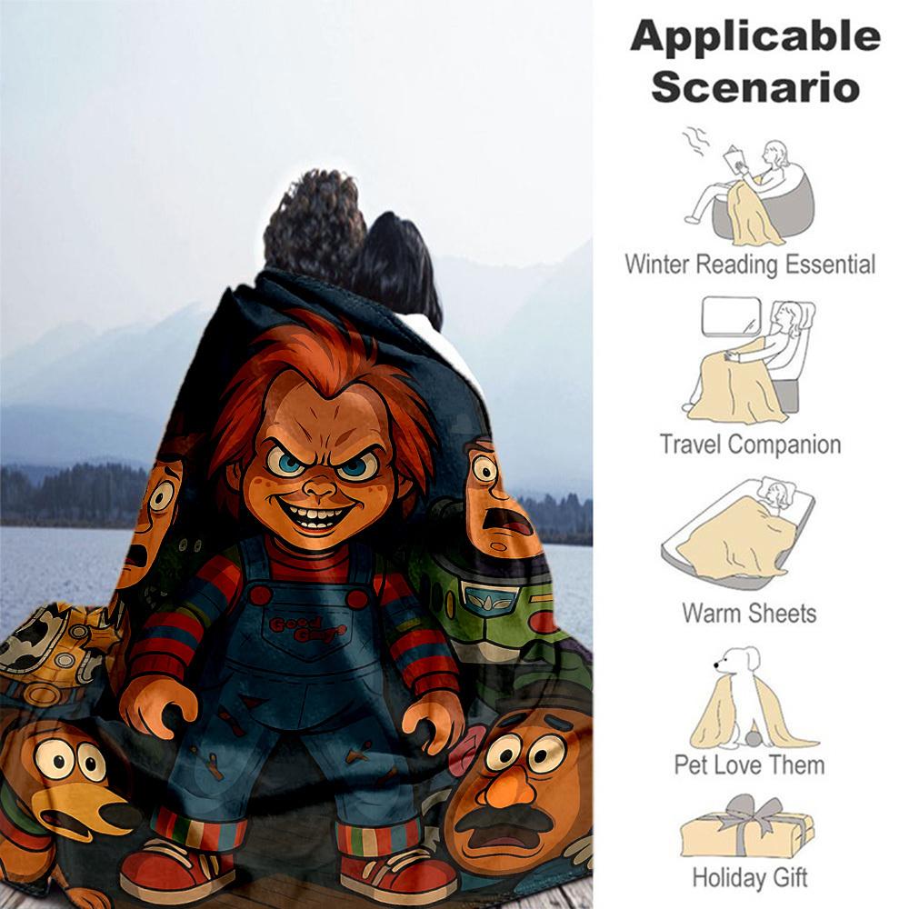 1pc Good Guys Outdoor Blanket Lightweight Flannel, Soft & Warm, All Season Use for Sofa, Outdoor, Camping, Living Room, Office, Chair