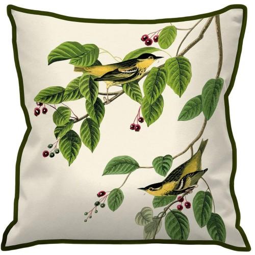 John James Audubon Carbonated Warbler Cushion
