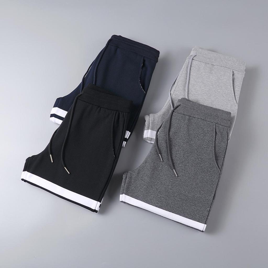Trend Brand Four-Stripe Terry Cotton Sweatpants: European & American Casual Skinny Fit