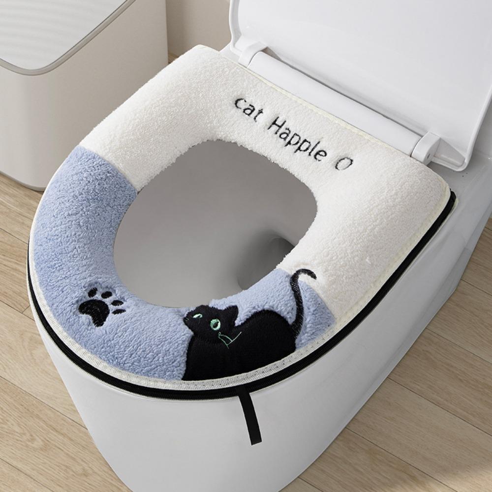 Cat Pattern Toilet Seat Pad Plush Toilet Seat Cover Toilet Seat Cushion  Four Seasons Universal