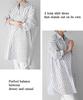 Doors Women's Long Shirt Dress, Long Sleeve, Casual Fashion, Spring Clothes, Figure-Flattering, Striped, 5S-D05-STXL