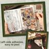 20sheets Vintage Sticker Book Retro Floral Plant Sticker Book Decorative Scrapbook Stickers  Journal