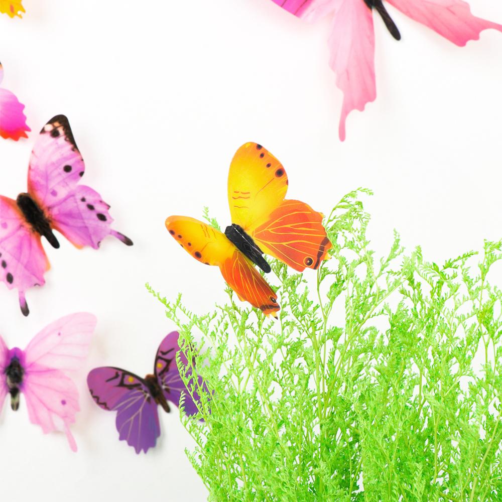 12PCS/Set DIY Home Decoration Single Layer Butterly Wall Sticker PVC Mural Wall Art 3D Decals