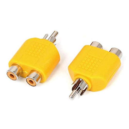 Origin Connector Splitter Composite Splitter Hybrid Video and Audio to RCA Video Terminal RCA21SET3 RCA/Pin 2-Way Adapter, 3-Color Plug, (Male)