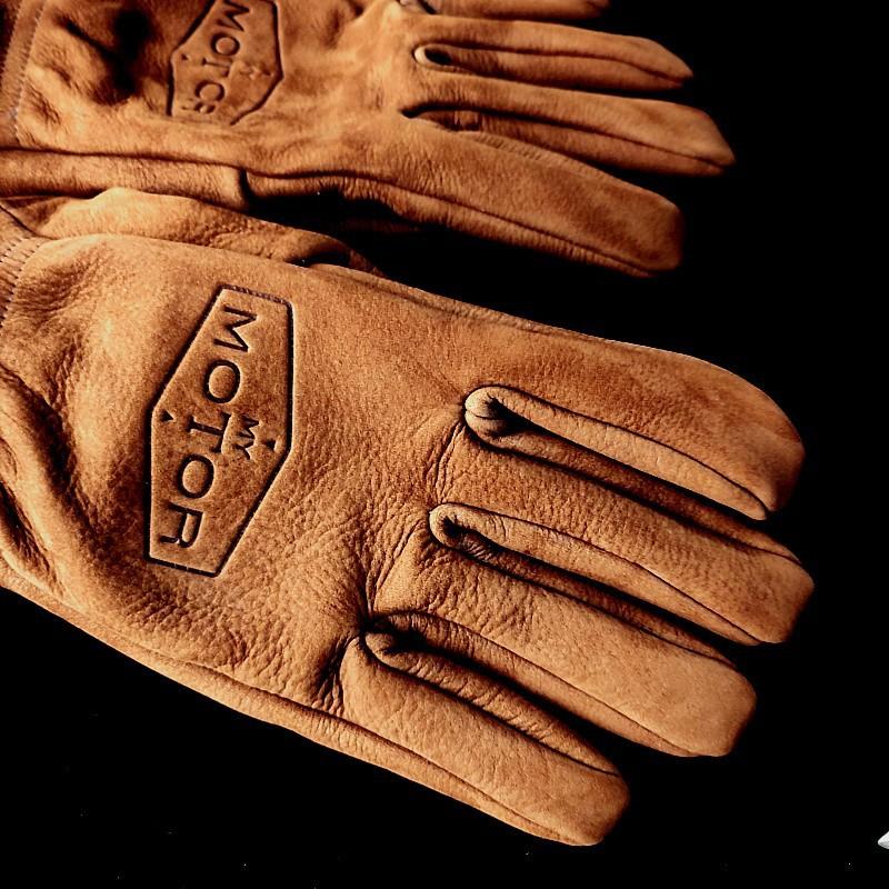 Retro Motorcycle Gloves Frosted First-layer Cowhide Men's and Women's Motorcycle Wear-resistant Warm Camping Gloves
