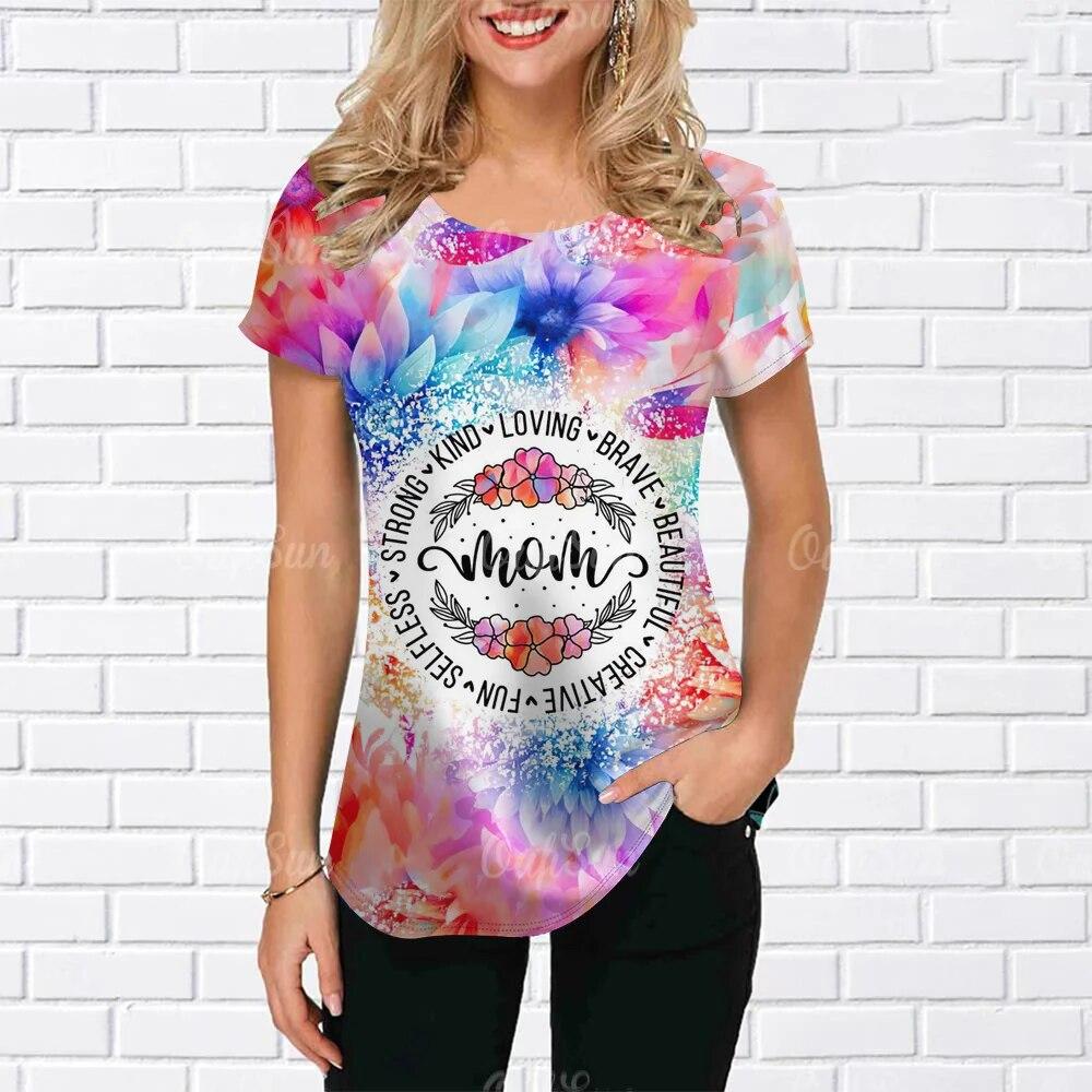 

Жіноча футболка Футболка з 3d квітковим принтом Літня мода Повсякденний вуличний одяг Harajuku Елегантний жіночий пуловер 6XL