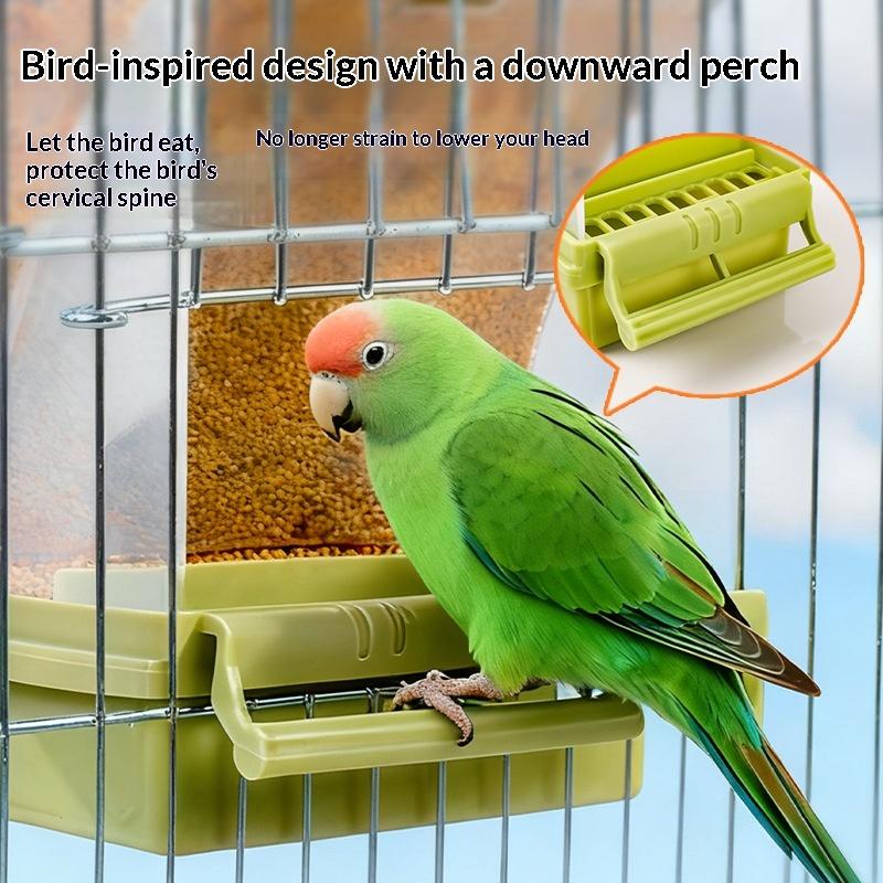 Transparent Automatic Feeder Automatic Bird Seed Feeder Hanging Food Box And Trough Parrot Feeder Cage Accessories Bird Supplies