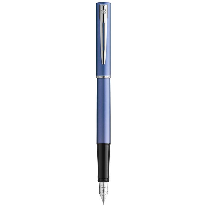 Stylo plume - WATERMAN - Graduate Allure - Laque bleue satinée - Attributs chromés - Pointe fine