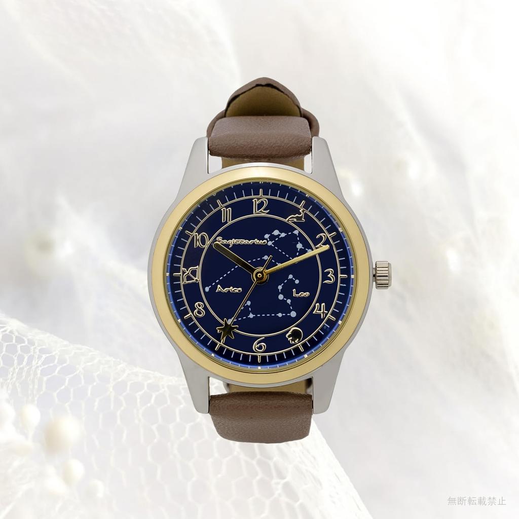 Fieldwork Analog Watch with Leather Luminous 12 Women's Strap, Dial, Constellations, Gray, DT127-5