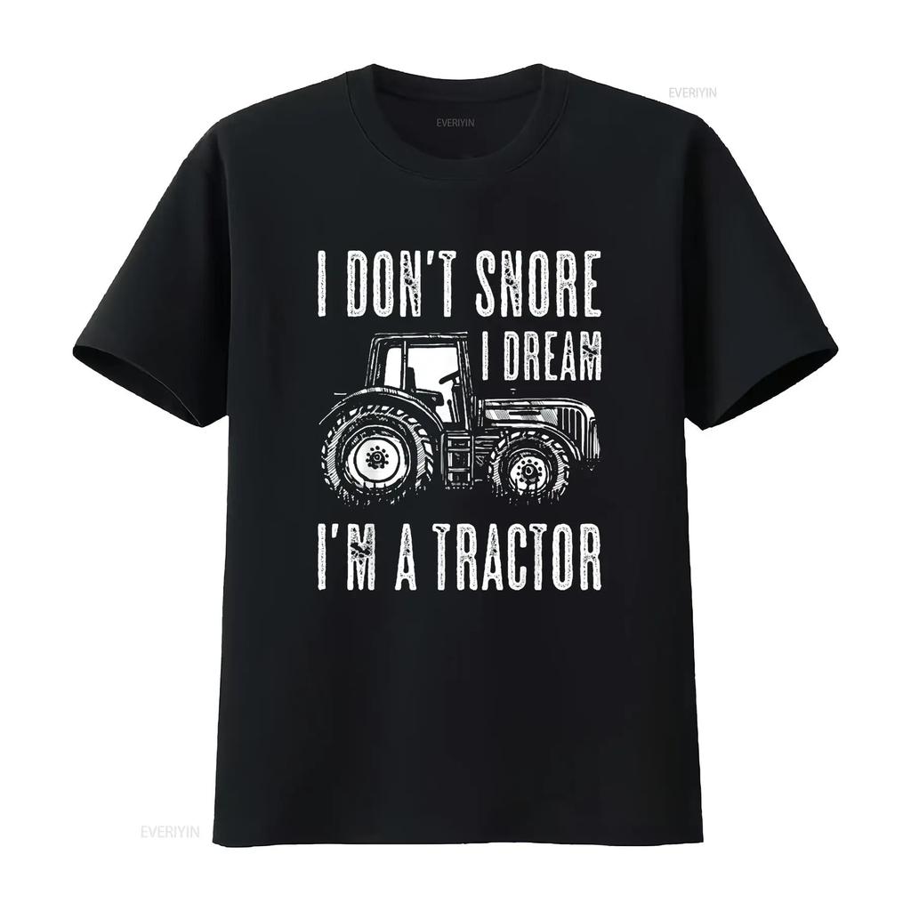 I Don t Snore Dream m a Tractor Funny gifts Mens Shirt Black 3X Large vintage Washed Versatile Slightly Casual