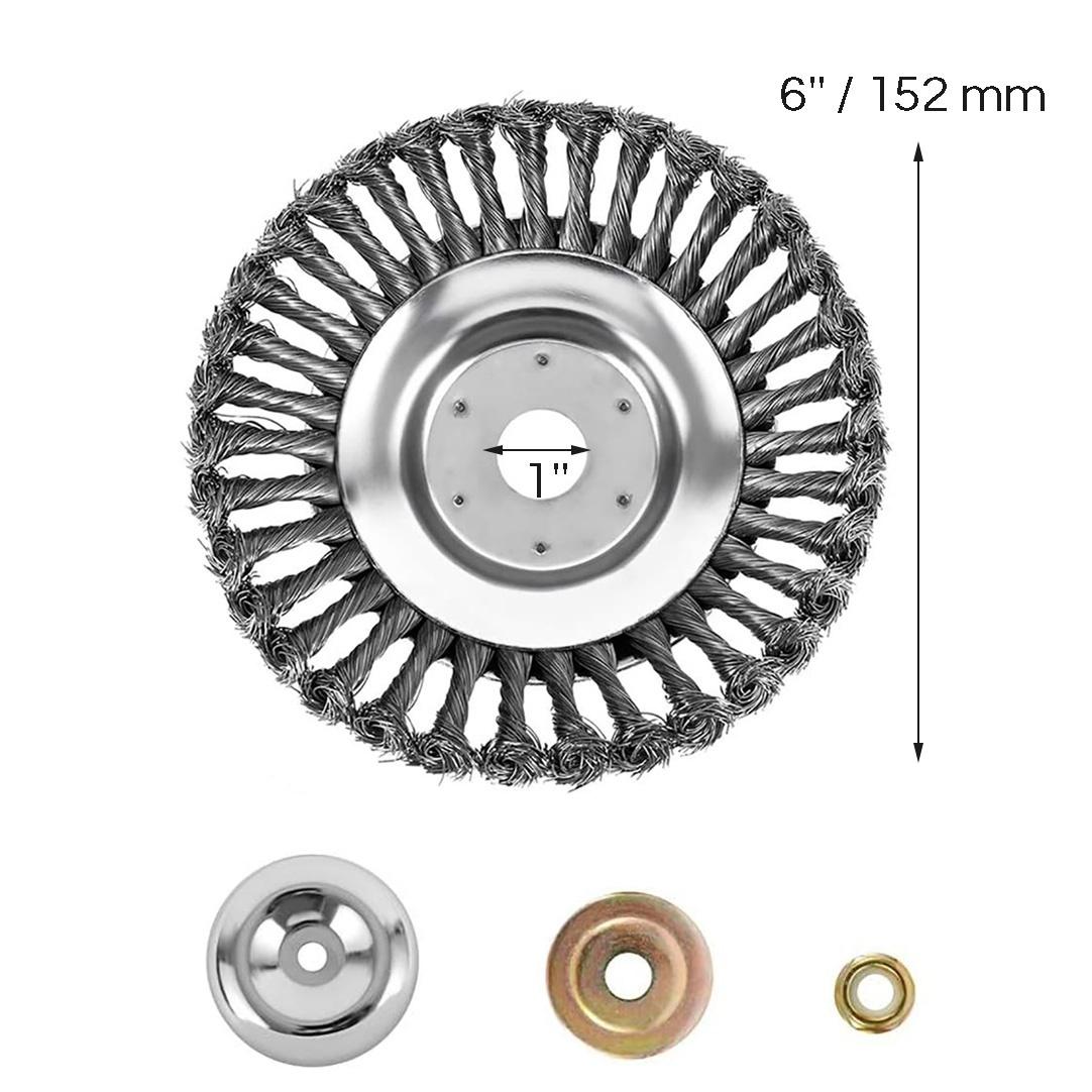 

6/8/10 дюймов Головка триммера со стальной проволочной щеткой Универсальная головка для лезвия триммера для травы со адаптером для лезвия газонокосилки Садовый инструмент 6 inch