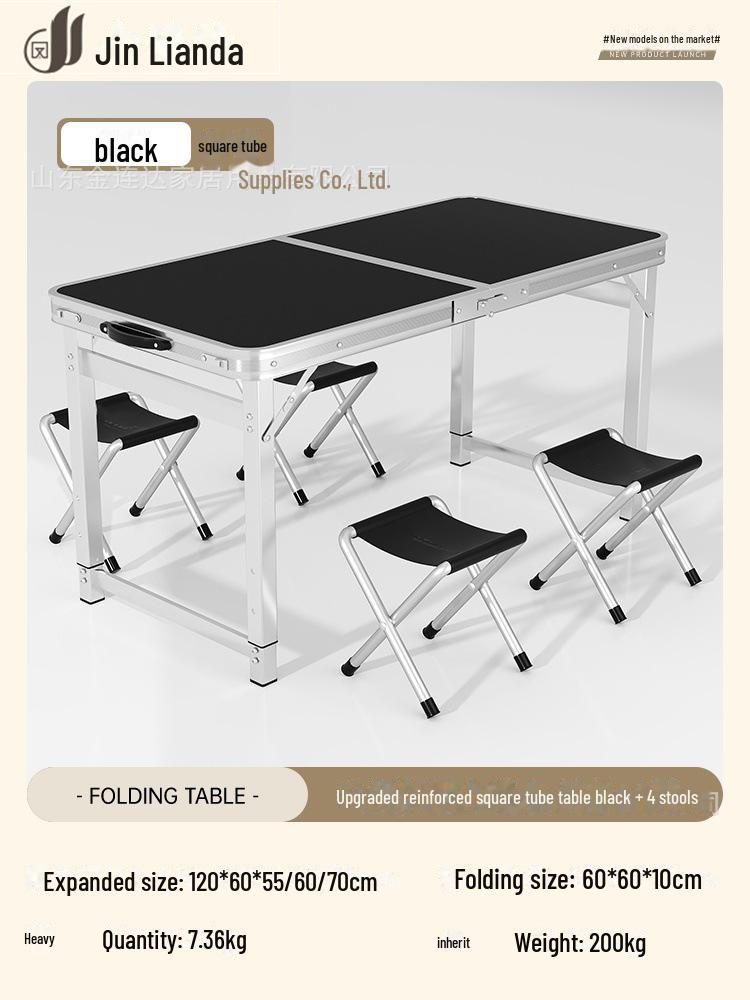 Přenosný multifunkční hliníkový skládací stůl pro stolování a venkovní použití