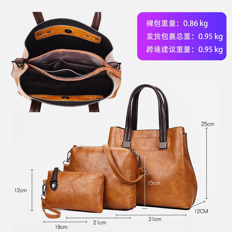 Multi-piece Set New Style Handbag Fashion Versatile Bucket Bag Shoulder Messenger Bag