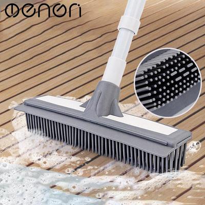 MENGNI Adjustable Floor Cleaning Brush Long Handle Cleaning Tool Floor Dust Brush with Wiper Home Toilet Bathroom Accessories Set