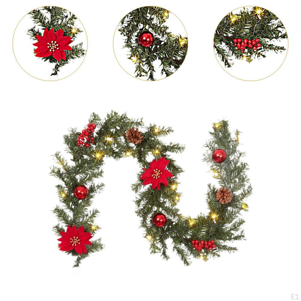 Christmas Garland Artificial Flowers Vine for Wreath Home Table Centerpieces