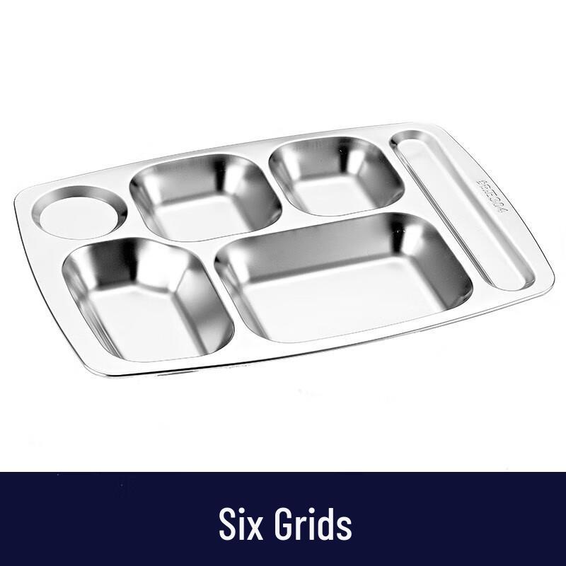 304 Stainless Steel Divided Cafeteria Meal Tray