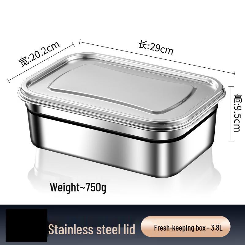 RuHan 3.8L 316 Stainless Steel Airtight Food Storage Container with Steel Lid