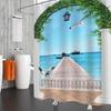 Garden Decor Shower Curtain Flower Sea Tulip Hyacinth Colorful Floral Nature Scenery Fabric Bathroom Curtain Polyester with Hook