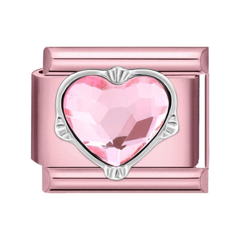 Y2K Zircon Bow Butterfly Heart Moon Pink Purple Blue Italian Charm Links Fit 9MM Stainless Steel Bracelet Women DIY Making Gifts