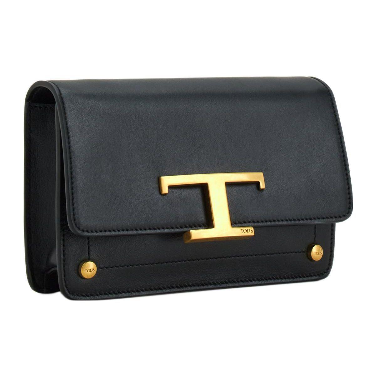 

Tods T Timeless Metal T-Shaped Buckle Studded Leather Crossbody Bag Women bags Black XBWTSIRC000RORB999 Box(Basic Set+Box)