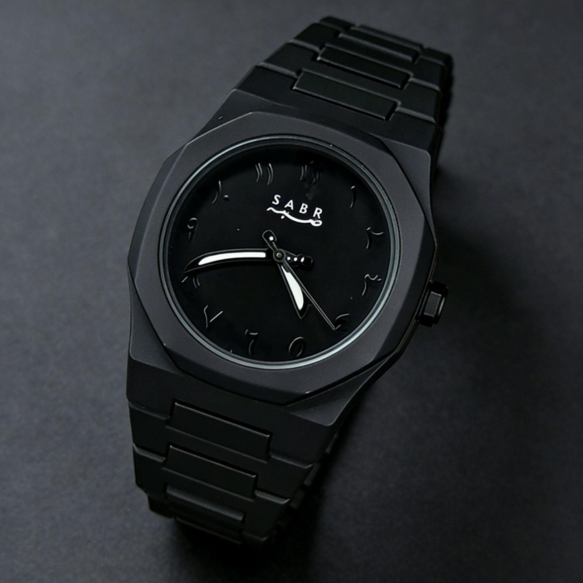 Lily There B Men's Black Sabr Arabic Numerals Middle Eastern Matte Watch Quartz Watch