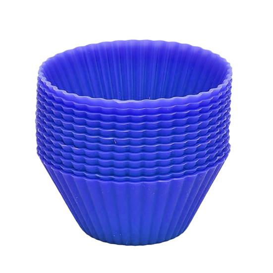 10Pcs Round Silicone Cake Muffin Cupcake Mold Maker Reusable Pastry Baking Tool