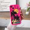 Europe and the United States list sunset coconut tree is suitable for Apple 16pro summer mobile phone case iPhone15 advanced silicone soft case