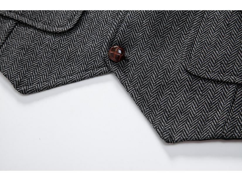 Erkek Balıksırtı Tüvit Retro Yaka Zincirli Yelek M104