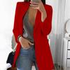 Plus Size Blazer Cardigan For Women Autumn Winter Casual Overcoat Solid Lapel Jacket Large Topcoat