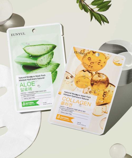 Eunyul Natural Mask Pack 50pcs (Aloe 25pcs + Collagen 25pcs) NONE