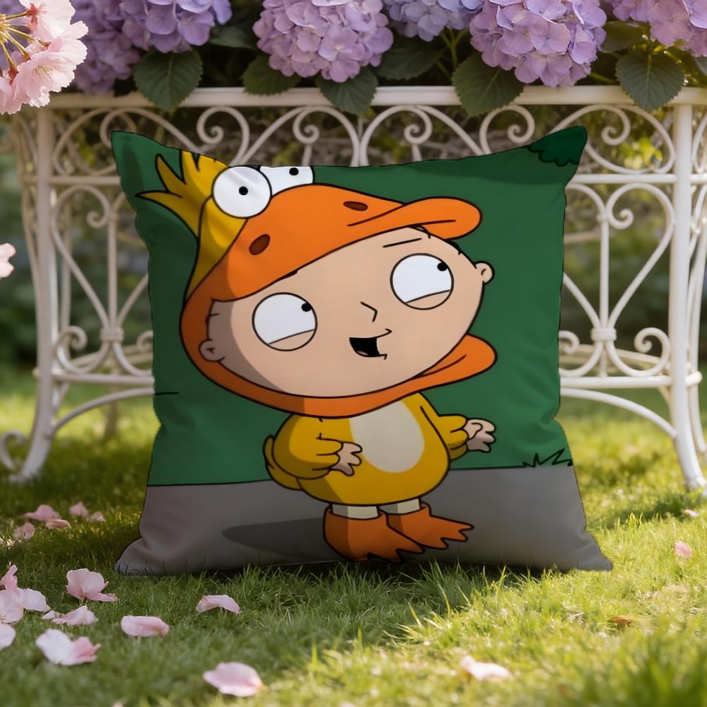 Hot Anime F-Family GuyS Cushion Cover Home & Car Dual-Scene Pillow Cover: Reversible for Premium Comfort