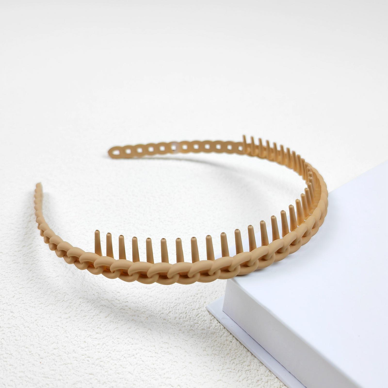 

1 шт., заколка для волос, повязка на голову матового цвета, женская нескользящая повязка с зубцами, простая повязка на голову под давлением, повязка на голову, аксессуары для волос хаки