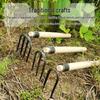 Forged Steel Three-Tine/Four-Tine Garden Rake for Loosening and Turning Soil