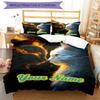 3PC Custom Name Flame Ice Cats Bedding Set Duvet Cover Closure Includes 1 Duvet Cover & 2 Pillowcases for Bedroom