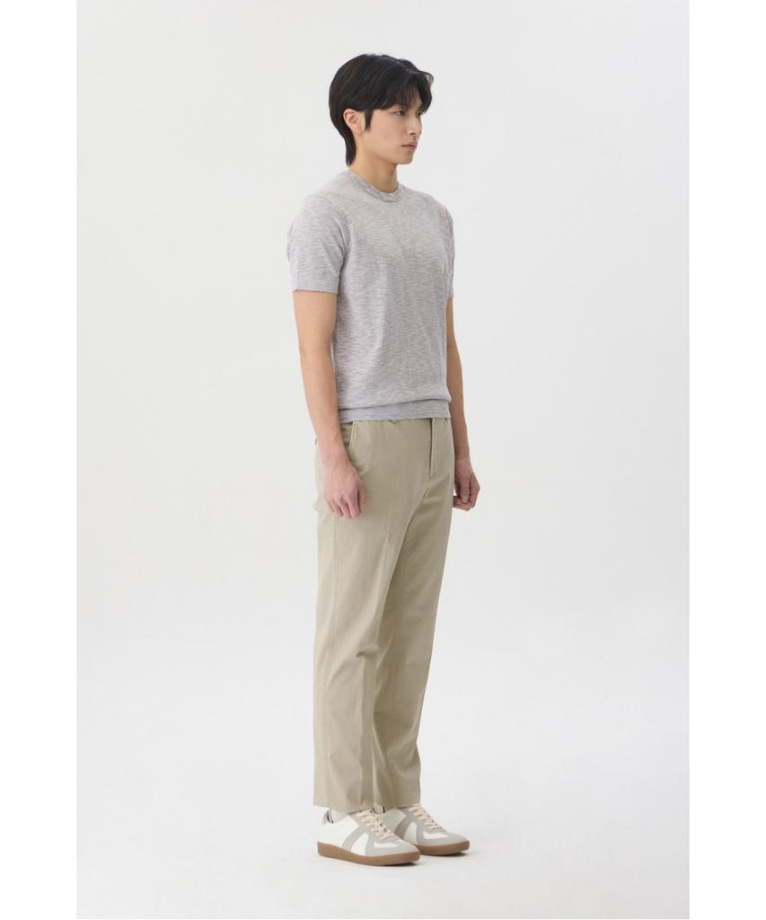 BRENTWOOD [Selection] Washable Two-Tone Slub Round Neck Sweater Brwam26851Gyx