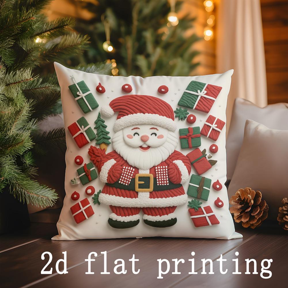 Decorazioni per la casa Natale Stampe festive Copricuscini Motivo Copricuscino Adatto per Divano Camera da letto Auto Copricuscino