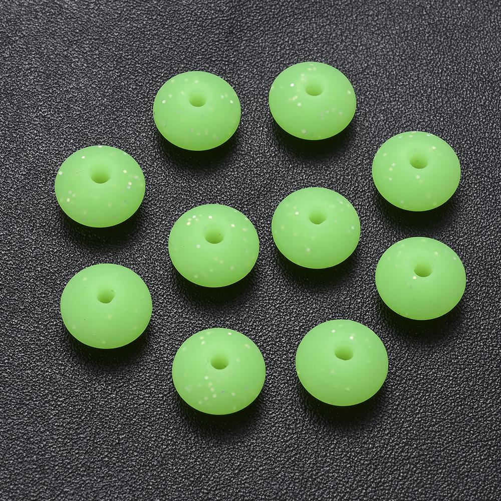 12mm 50Pcs Silicone Luminous Spacer Beads BPA Free Chewable Teething Beads Pacifier Teether DIY Necklace Accessories