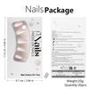 Long Almond Shape Faux Nail 30PCS Pink Press On Nail Easy To Wear Reusable Artificial Nail